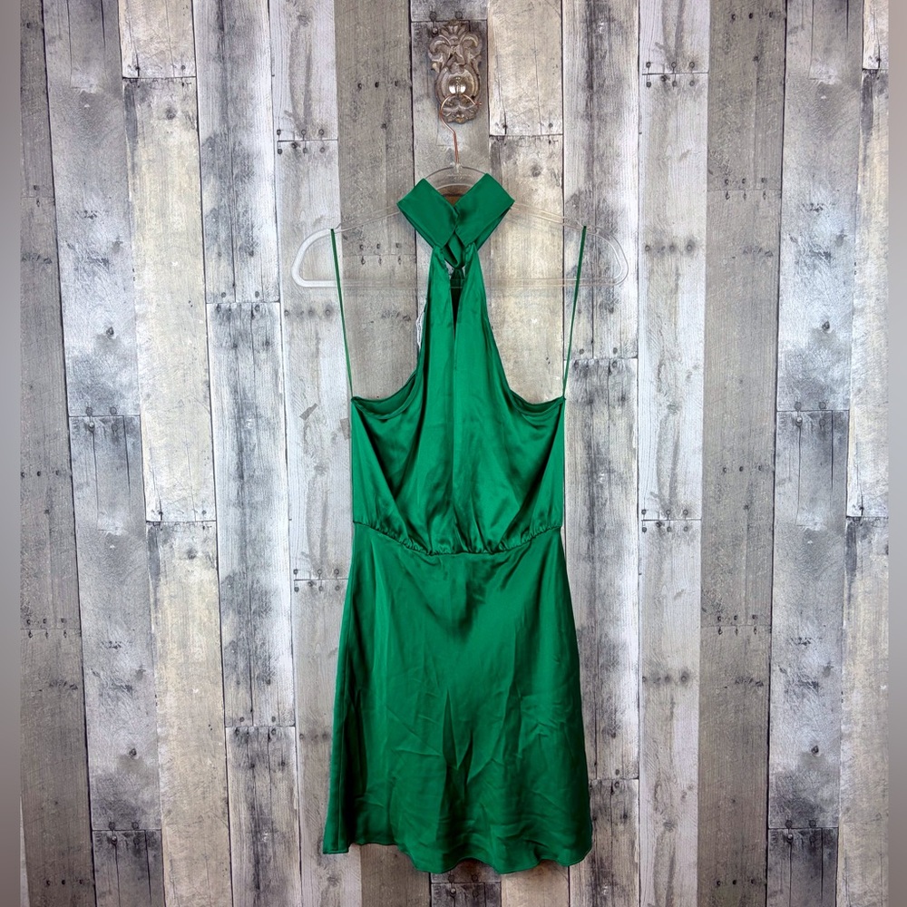 NWT Amanda Uprichard Queens Mini Dress in Dark Green Size Small. - Picture 3 of 12